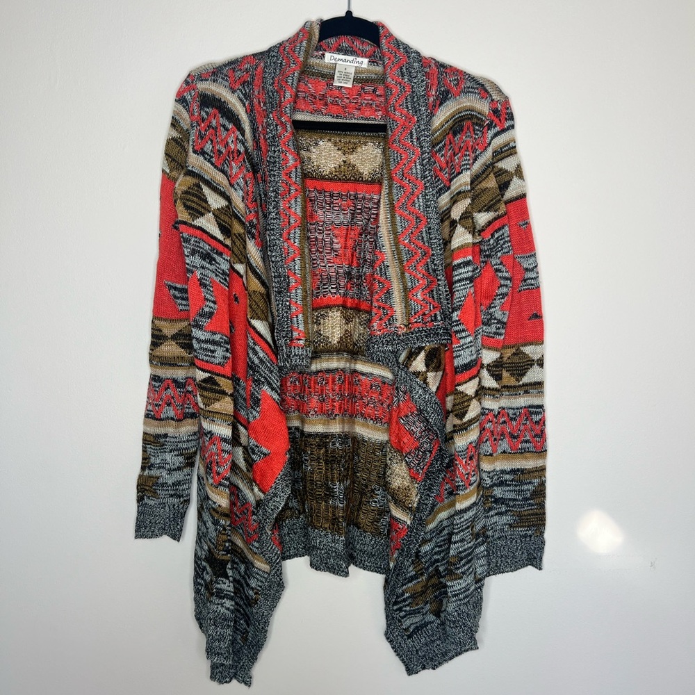 Demanding: Orange Print Cardigan